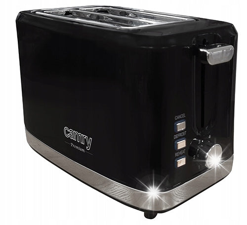 Toaster 2 Slices Toast 900W Grate Black Camry