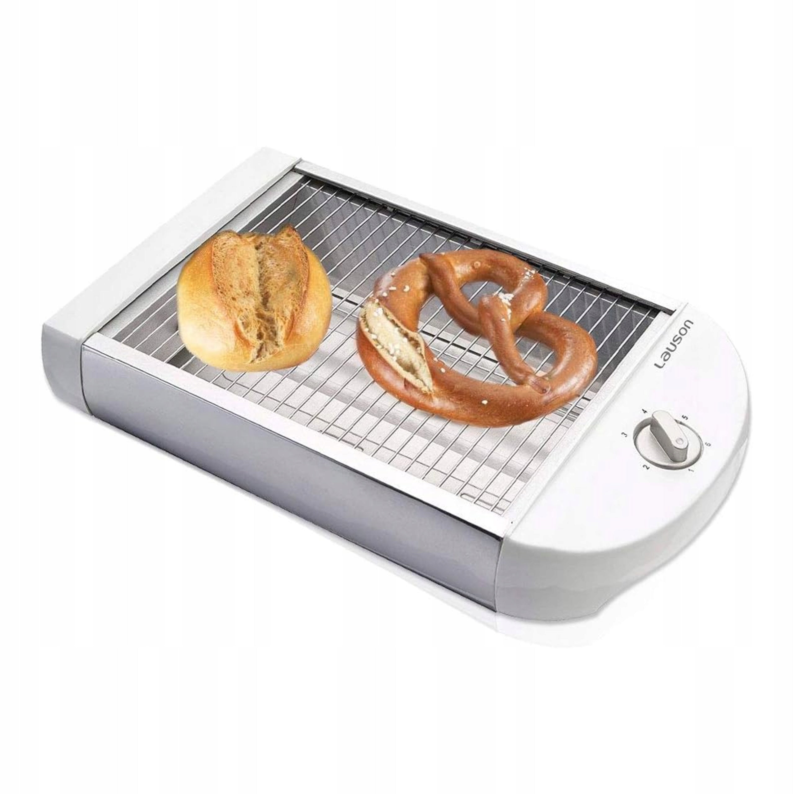 Toaster 4 slices horizontal 600W white stainless steel crumb tray