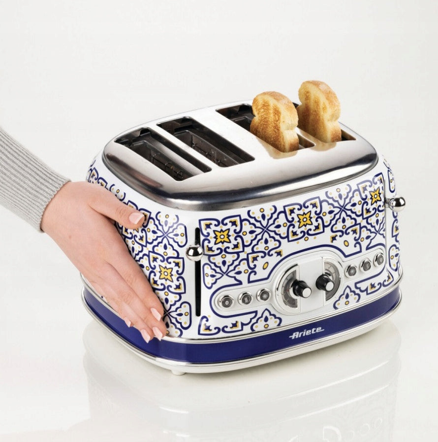 Toaster Ariete 156 Capri 1600W 6 Degree Toasting Defrosting Roll Grate Brand Ariete