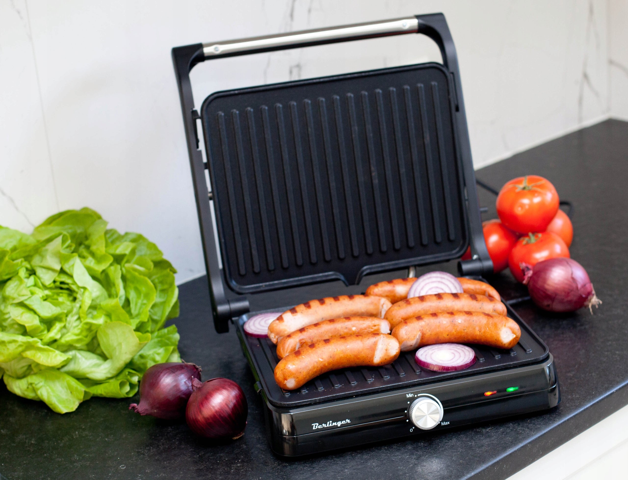 Toaster BERLINGER electric grill| panini toaster | folding 180° 2400W Dominant color black
