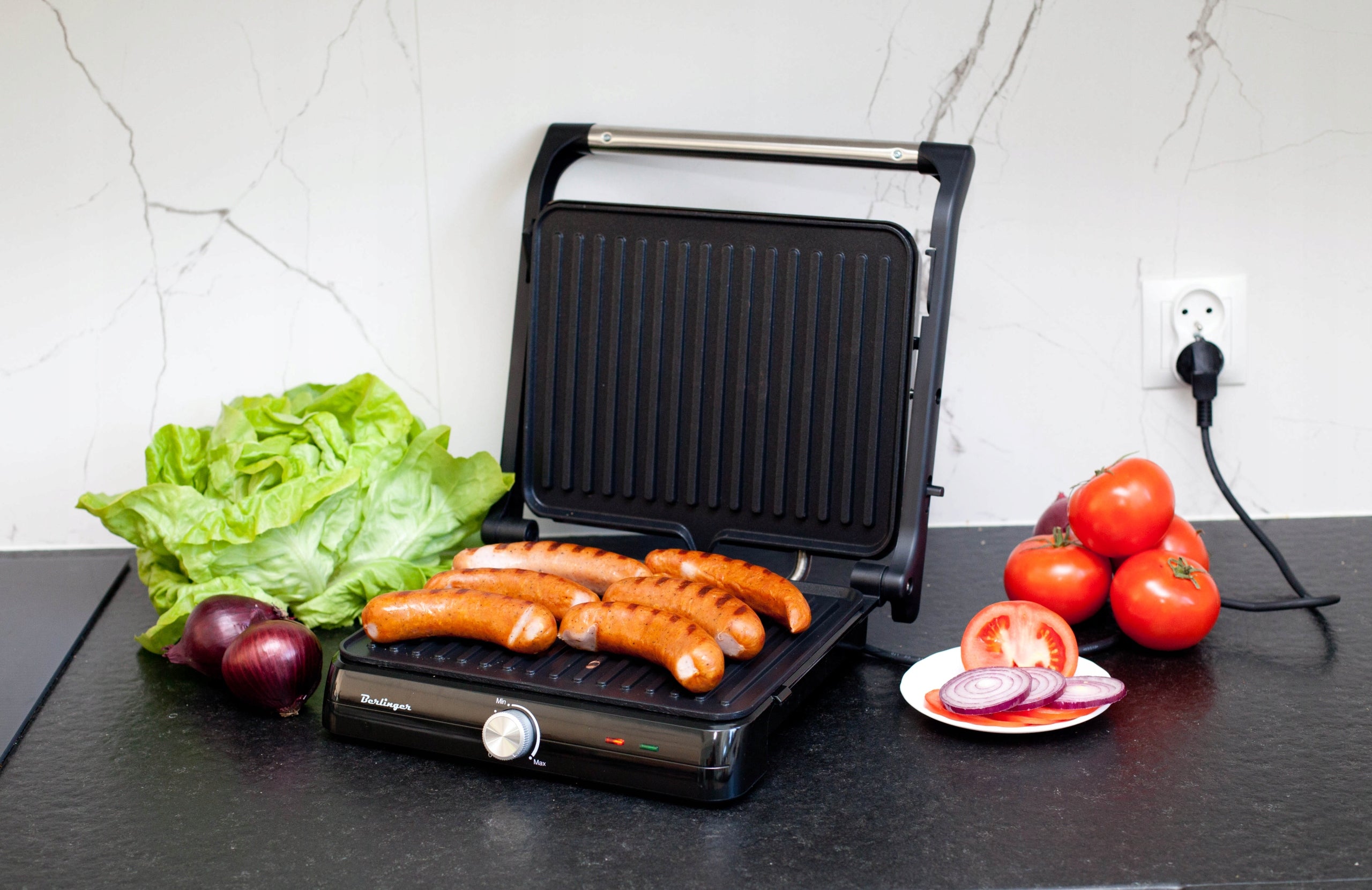 Toaster BERLINGER electric grill| panini toaster | folding 180° 2400W Model GRILL MAX-2400-W