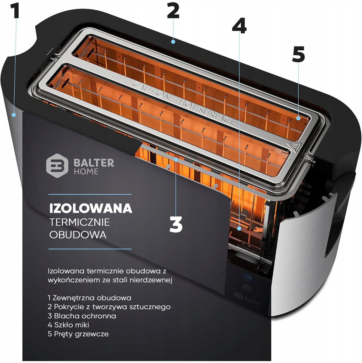Toaster Balter TS-04-LCD Silver 1500 W Brand Balter Home