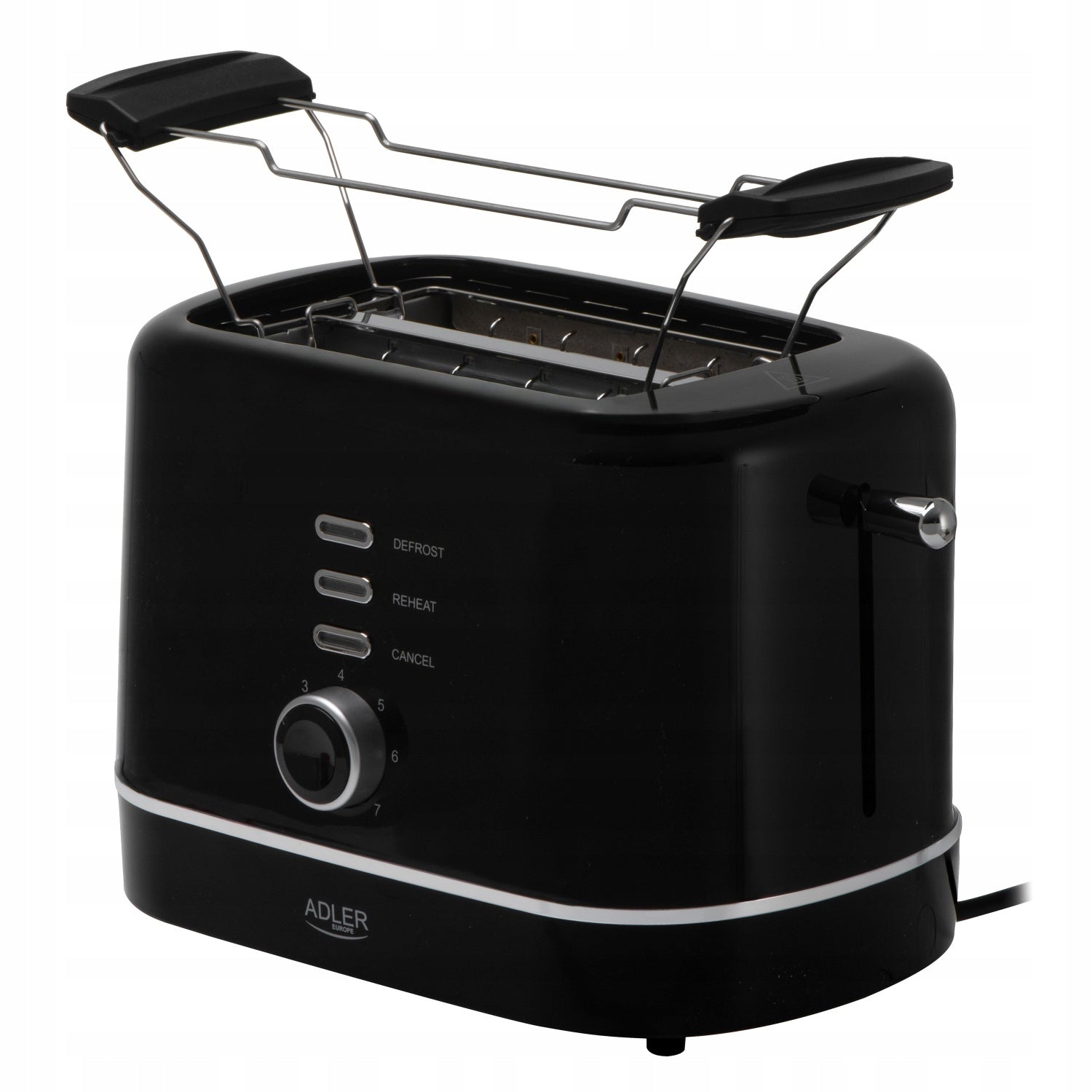 Toaster Black Adler 850W 7 Levels Toasting Defrosting Grate for Rolls