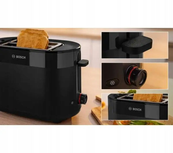 Toaster Bosch MyMoment TAT2M123 Roll grate Defrosting 950W Black Dominant color black