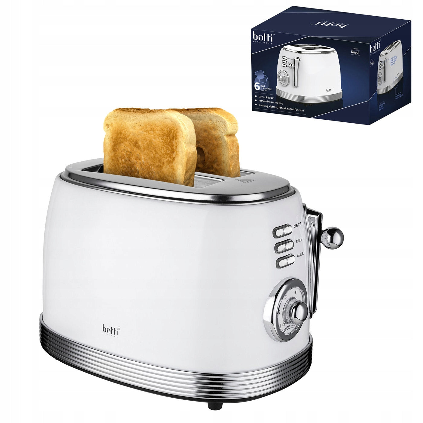 Toaster Botti Royal Line 850 W metal 2 chambers 6 degrees
