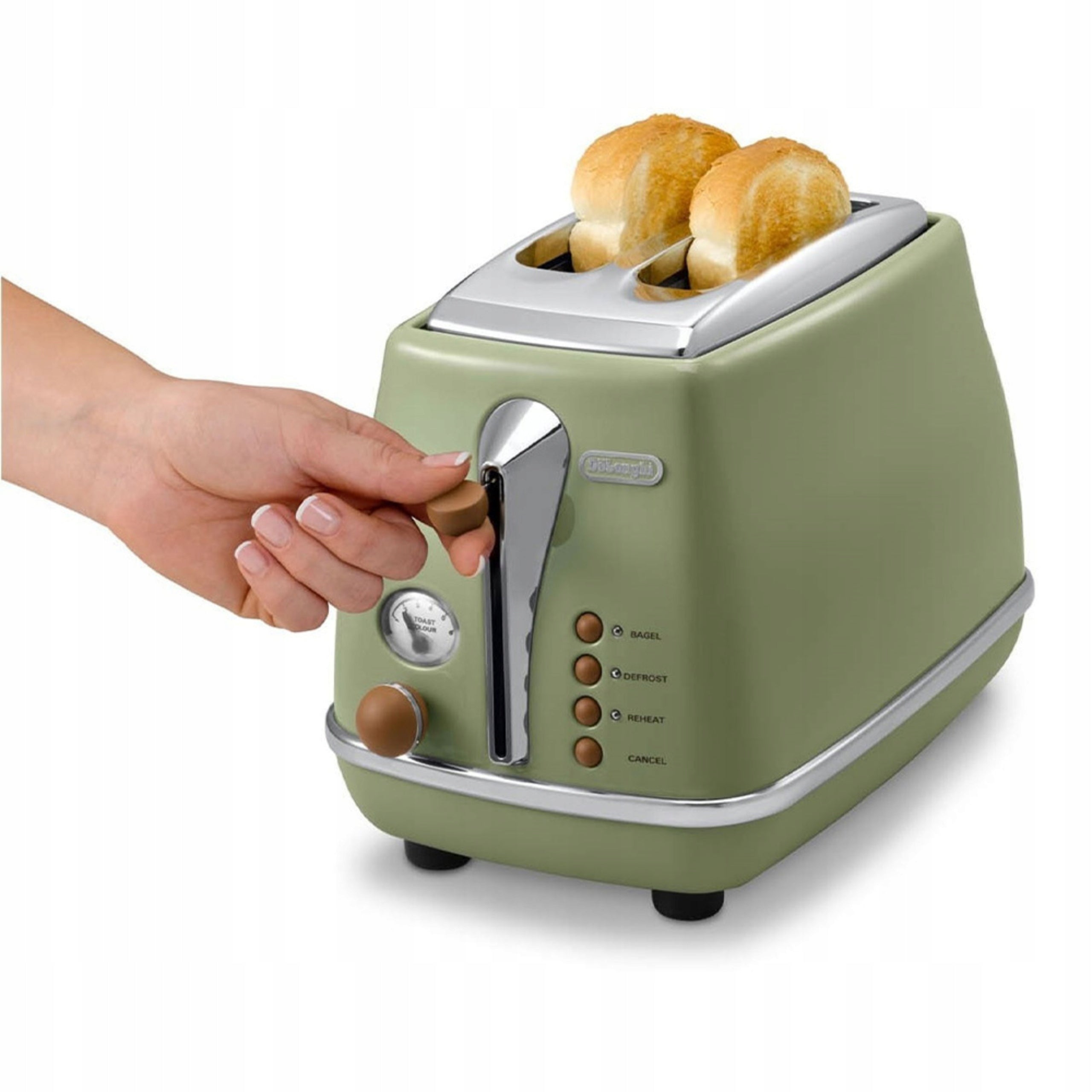 Toaster De'Longhi Icona Vintage CTOV 2103.GR olive green 900 W Brand De'Longhi