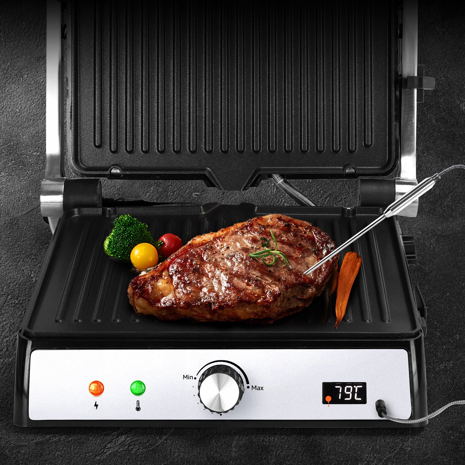 Toaster Electric Grill Sandwich Toaster 2000W + Temperature Probe Power rating 2000 W