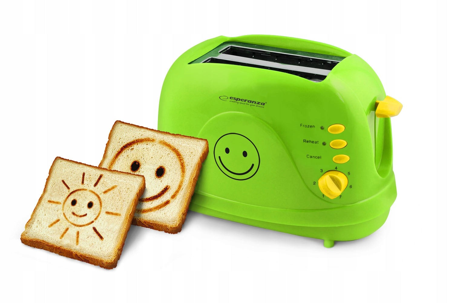 Toaster Esperanza SMILEY EKT003 (750W; green)