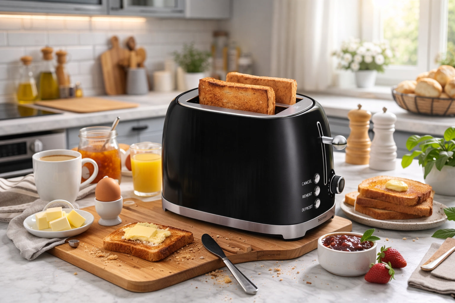 Toaster Hoffen AK-0700247 black 815 W Power rating 815 W