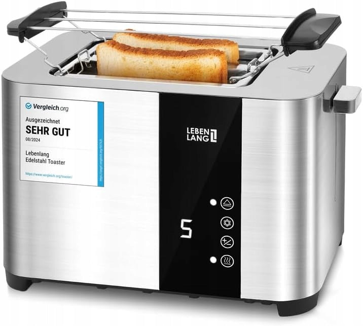 Toaster LEBENLANG Toaster 2 TOAST Grate for LED Rolls Defrosting 850W