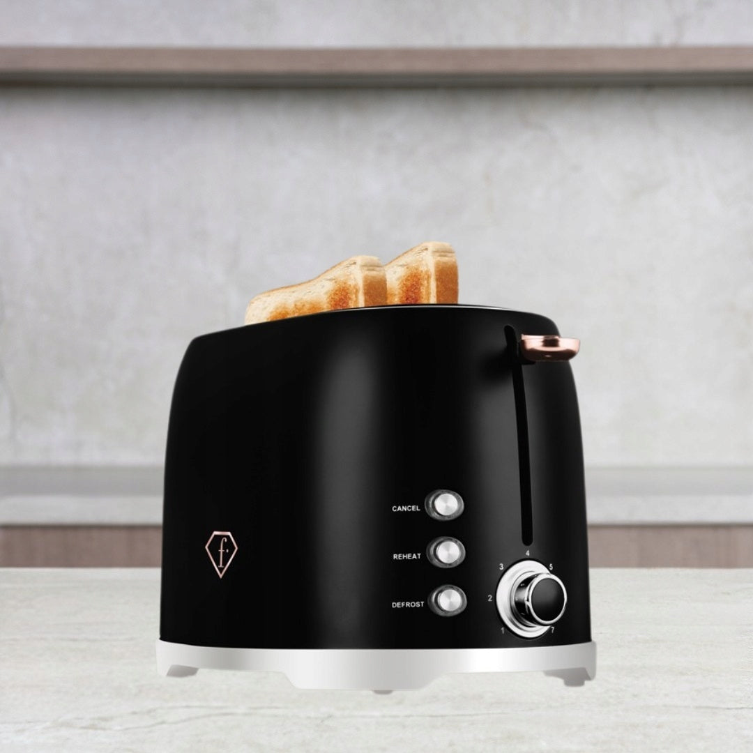 Toaster Matte Black Fashion TV by BerlingerHaus FTV-0111 Power rating 850 W