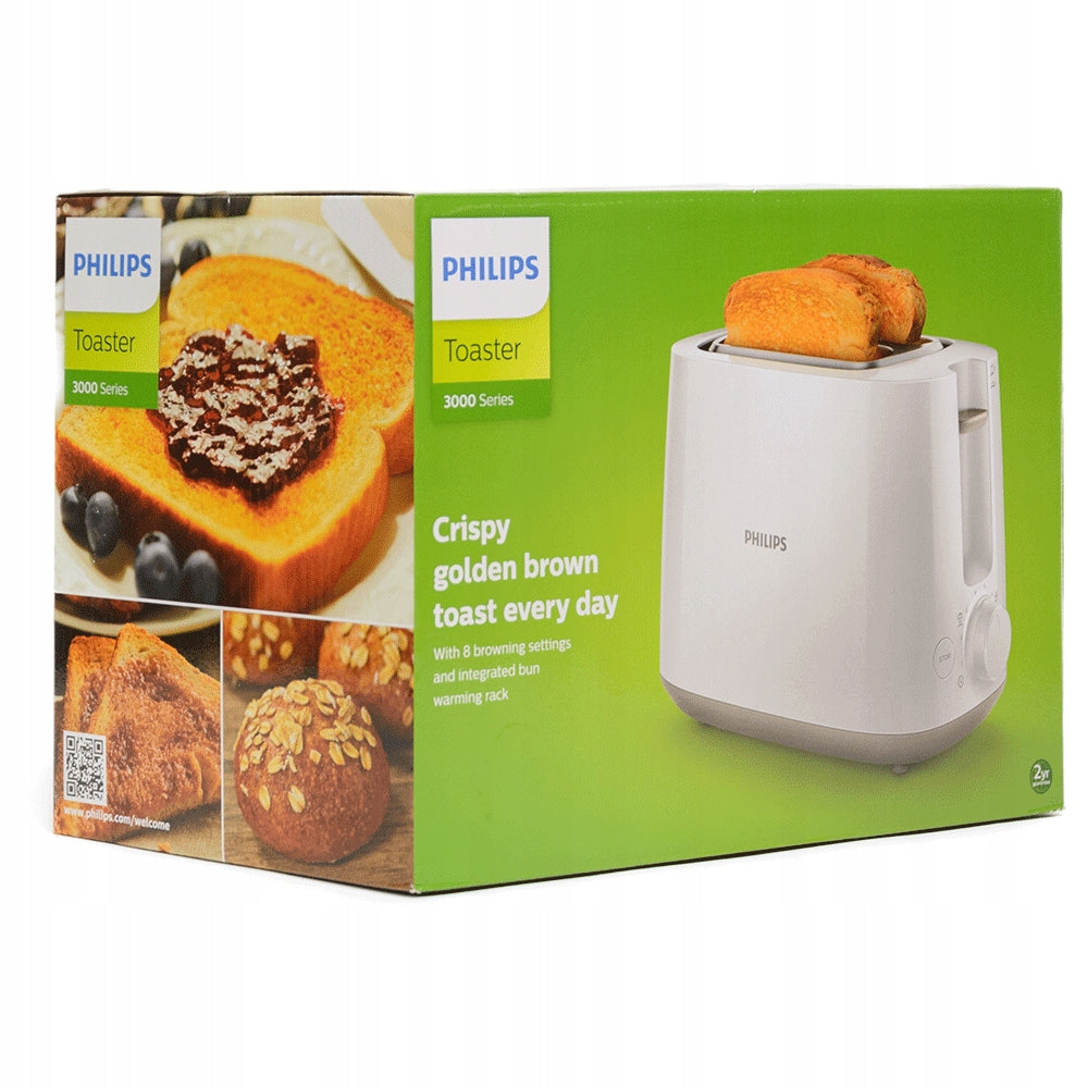 Toaster PHILIPS Daily Collection HD2581/00 830W 2 slices GRATE 8 settings Capacity 2 toasts