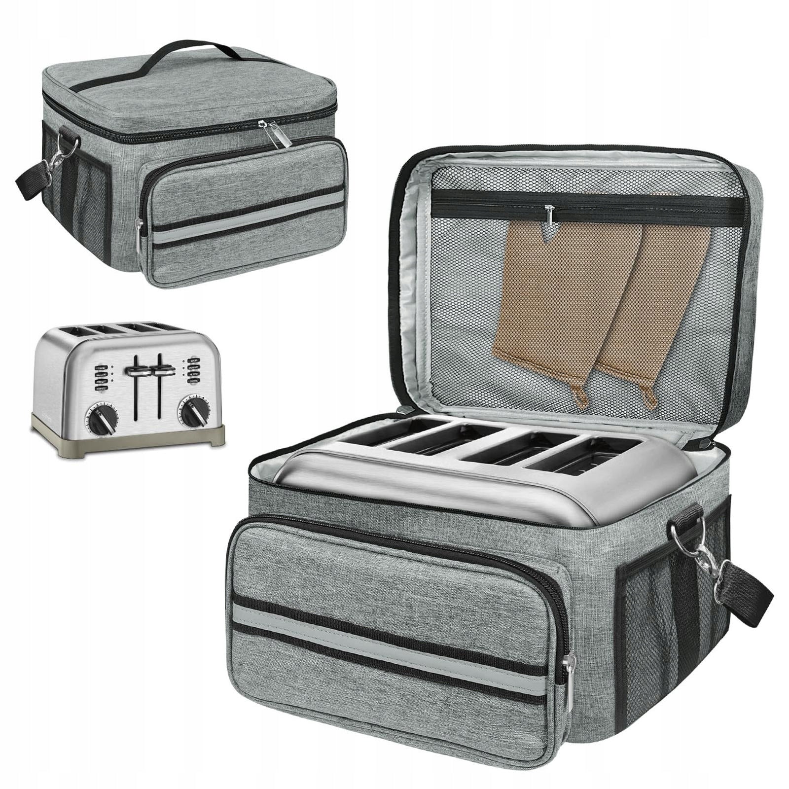 Toaster Storage Bag Multi Pocket Design with Handle Bread Machine Holder