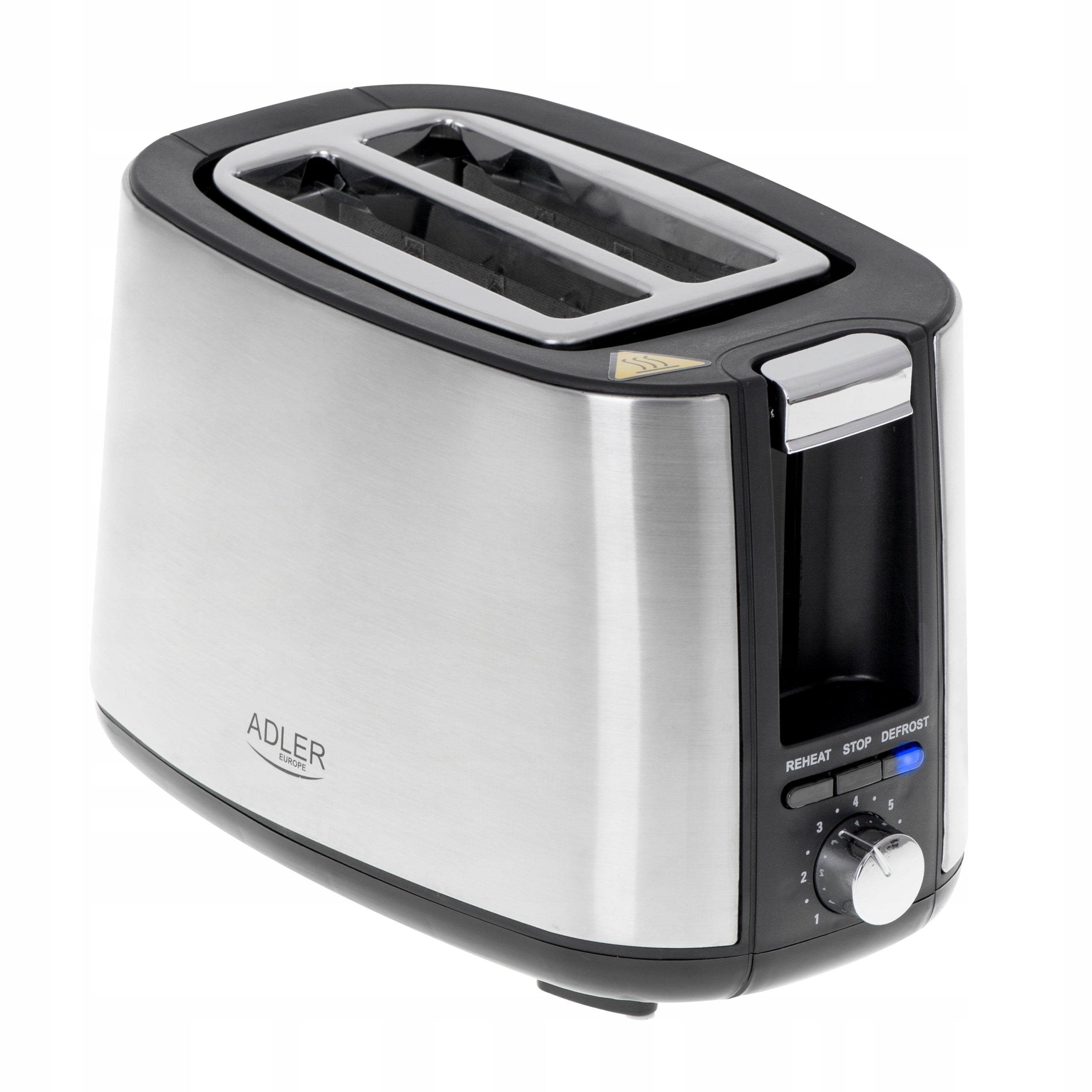Toaster for 2 Toasts 900W Grate Adjustable Defrosting Heating Dominant color silver/gray