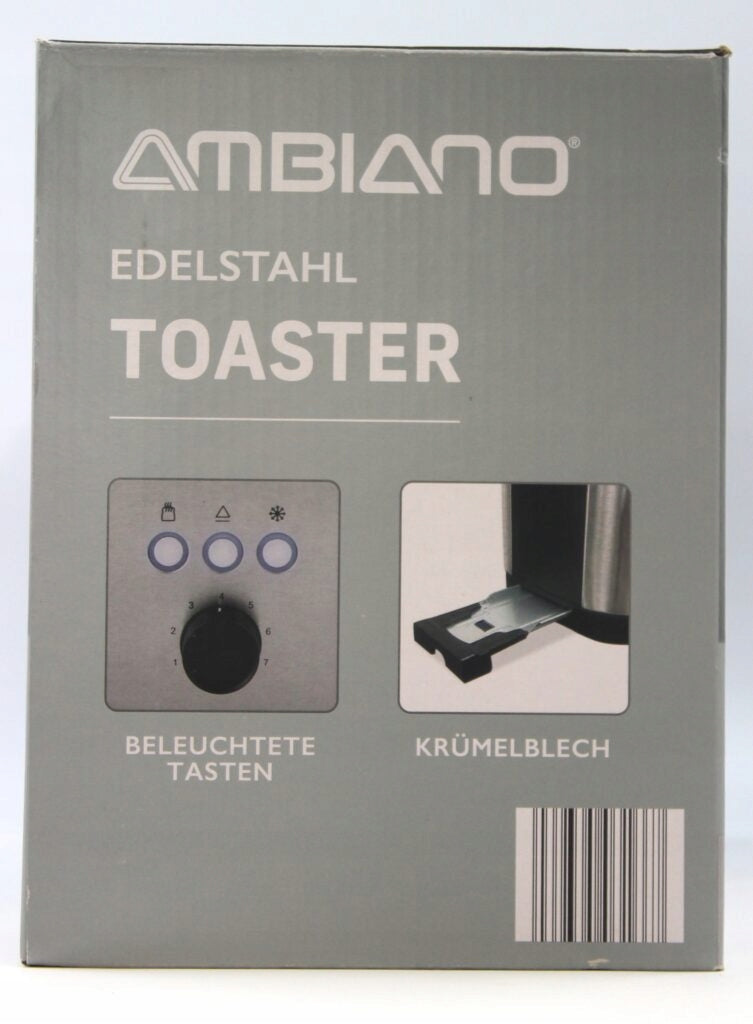 Toaster for 2 Toasts Ambiano 1030W Stainless Steel INOX Manufacturer code 4069365031667