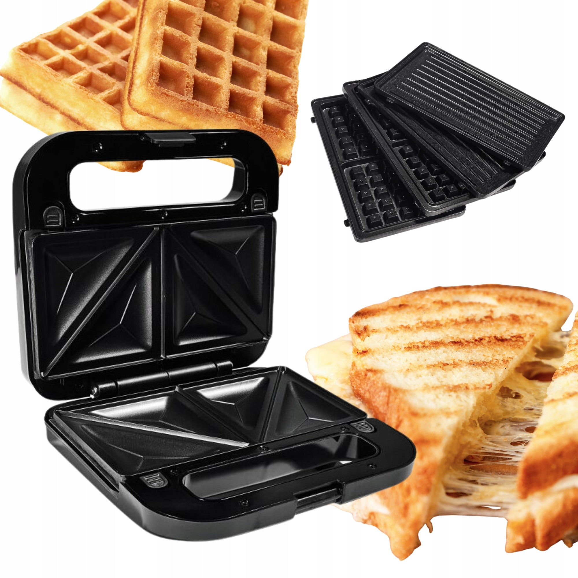Toaster waffle iron device 3 in 1 multifunctional StarQ