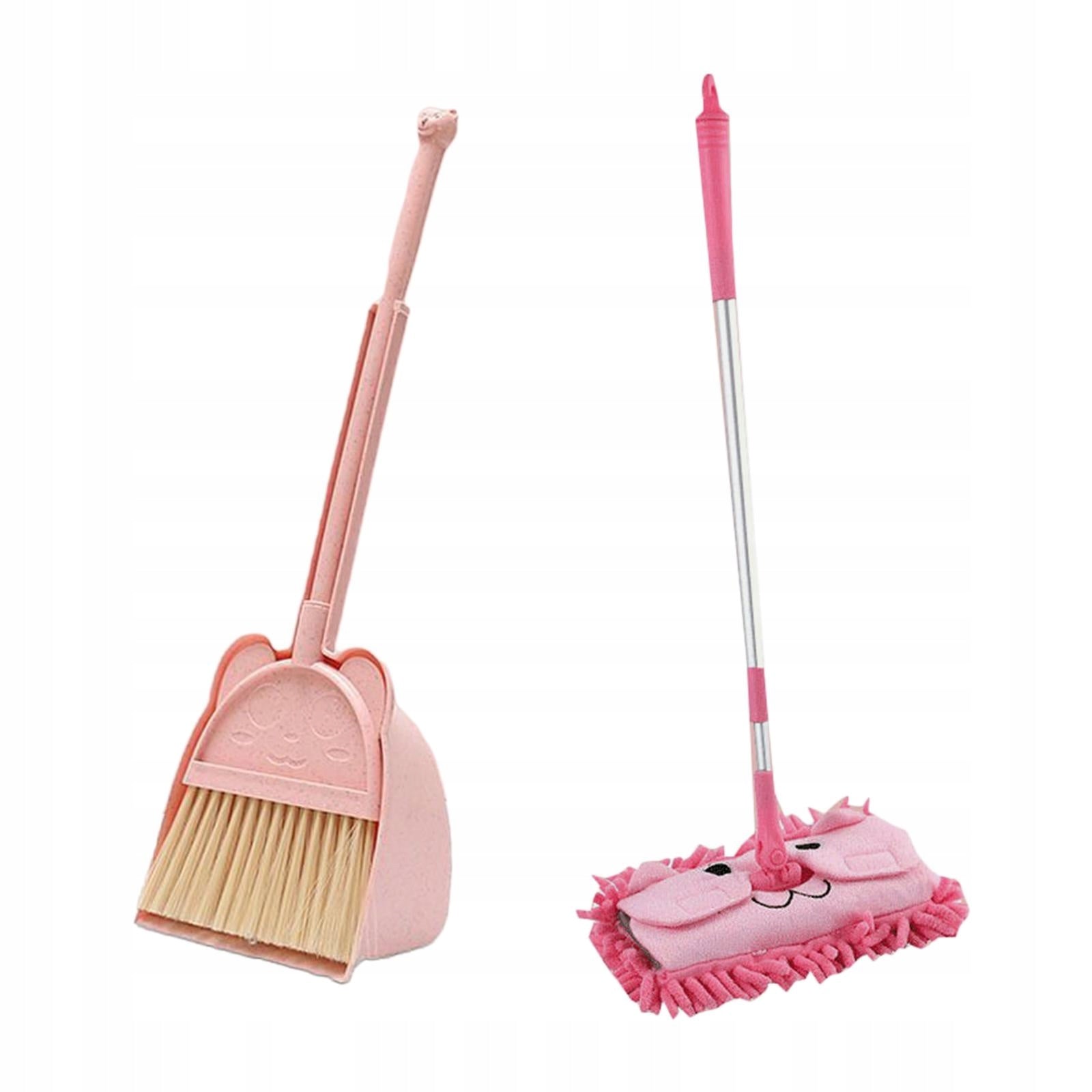 Toddlers Broom Kids Cleaning Set Play Set Pretend Play Toy with Pink Packaging status original