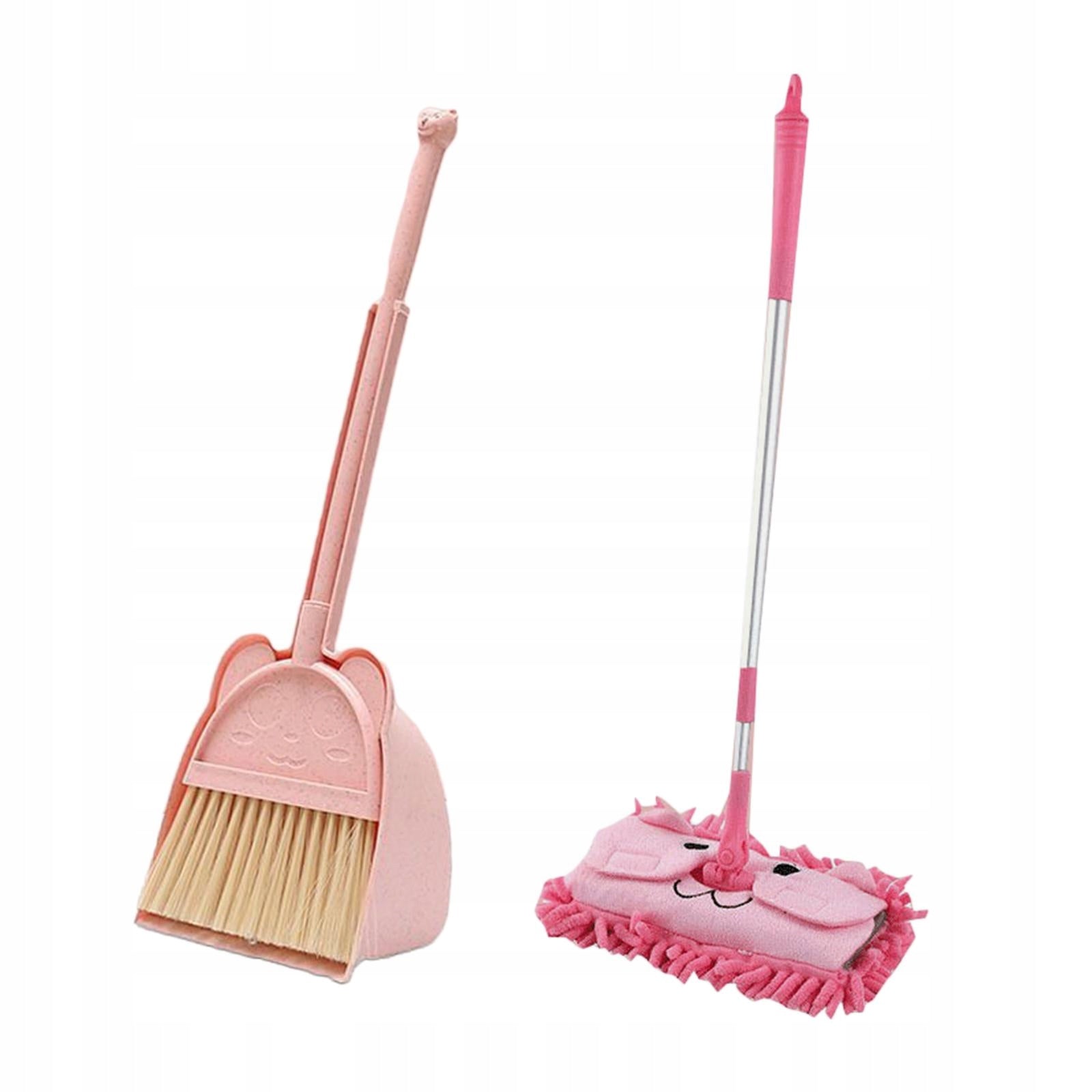 Toddlers Broom Kids Cleaning Set Play Set Pretend Play Toy with Pink
