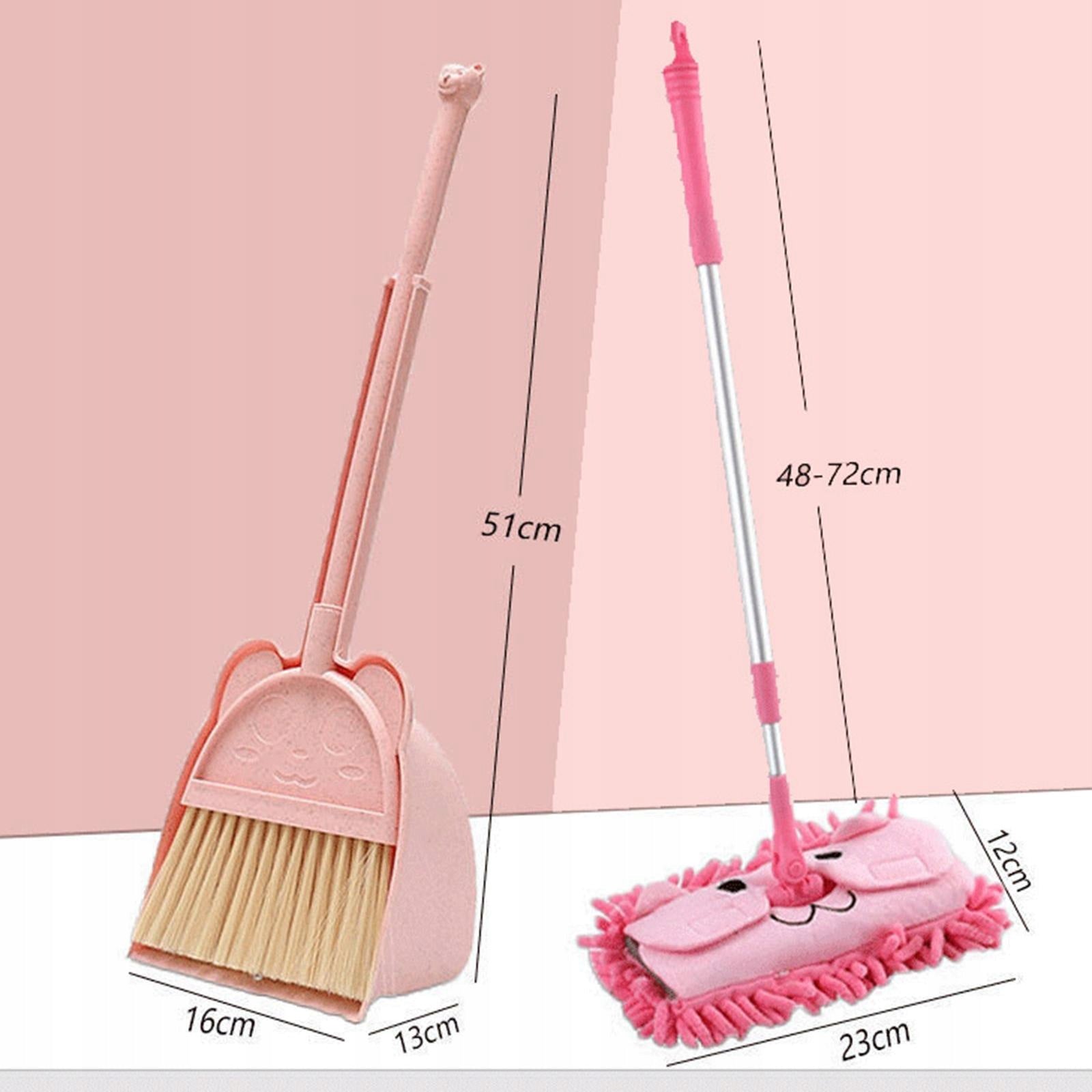 Toddlers Broom Little Housekeeping Helper Cleaning Set Kids Play Toy Pink Packaging status original