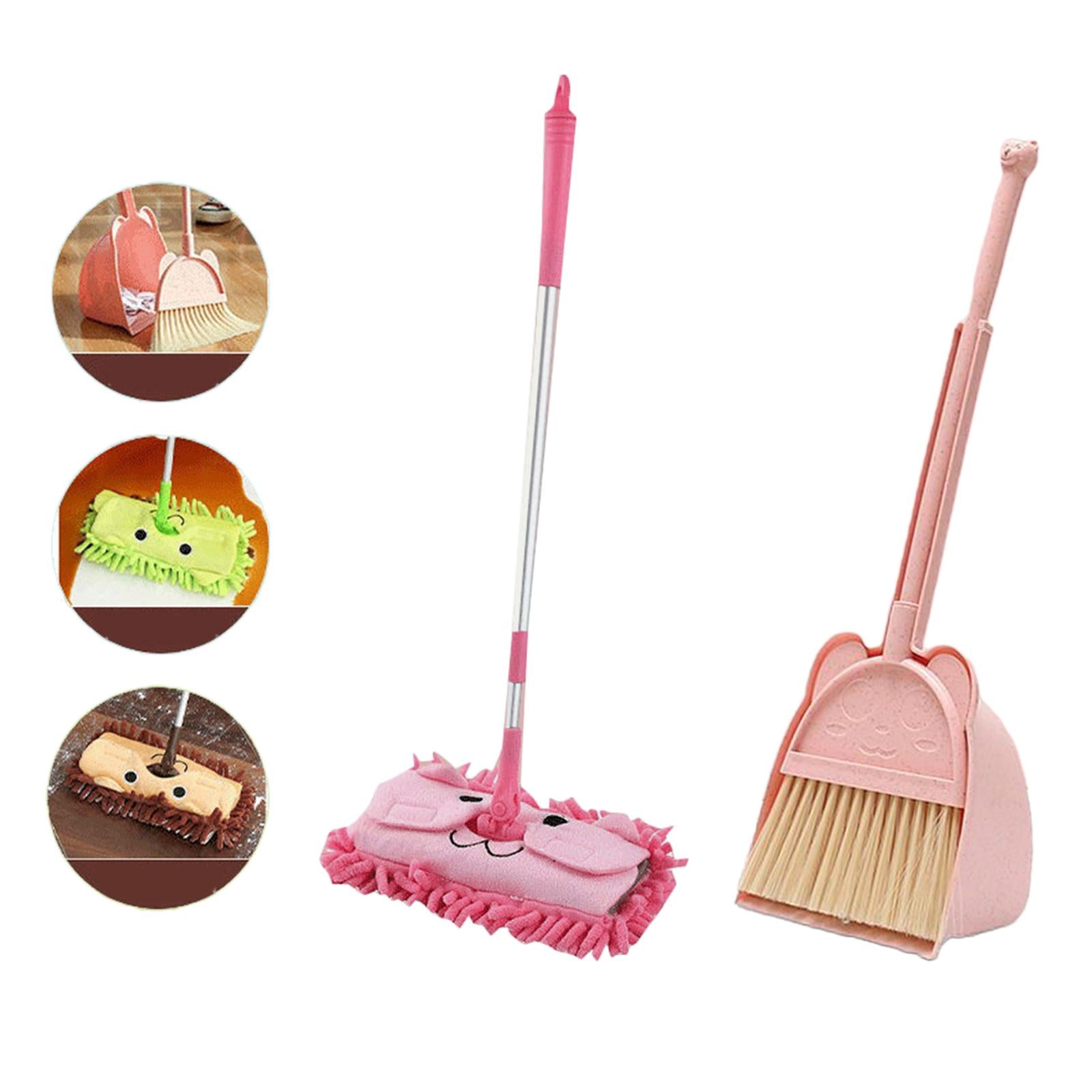 Toddlers Broom Playhouse Cleaning Set Mini Household Broom And Dustpan Pink
