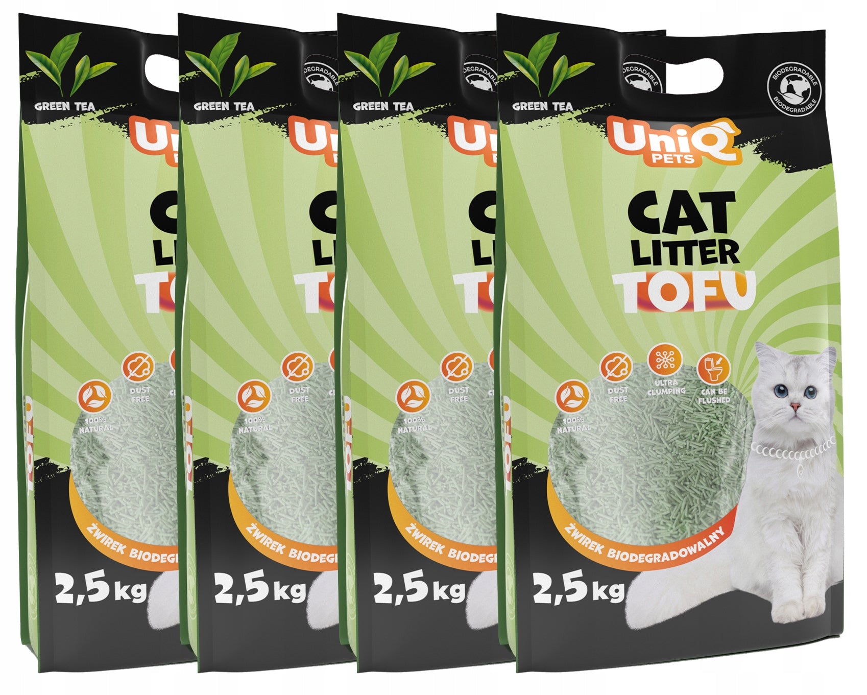 Tofu green tea biodegradable organic 10kg UniQ Pets