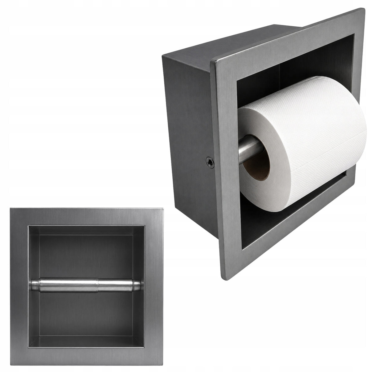 Toilet PAPER HOLDER 14x14x9 cm GUN GRAY WALL MOUNTED