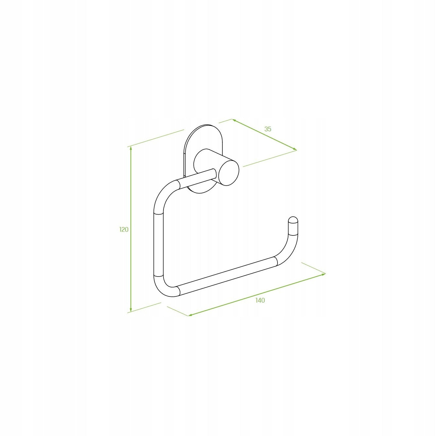 Toilet Paper Holder Gold MIRI Steel Self Adhesive 14 cm Product height 12 cm