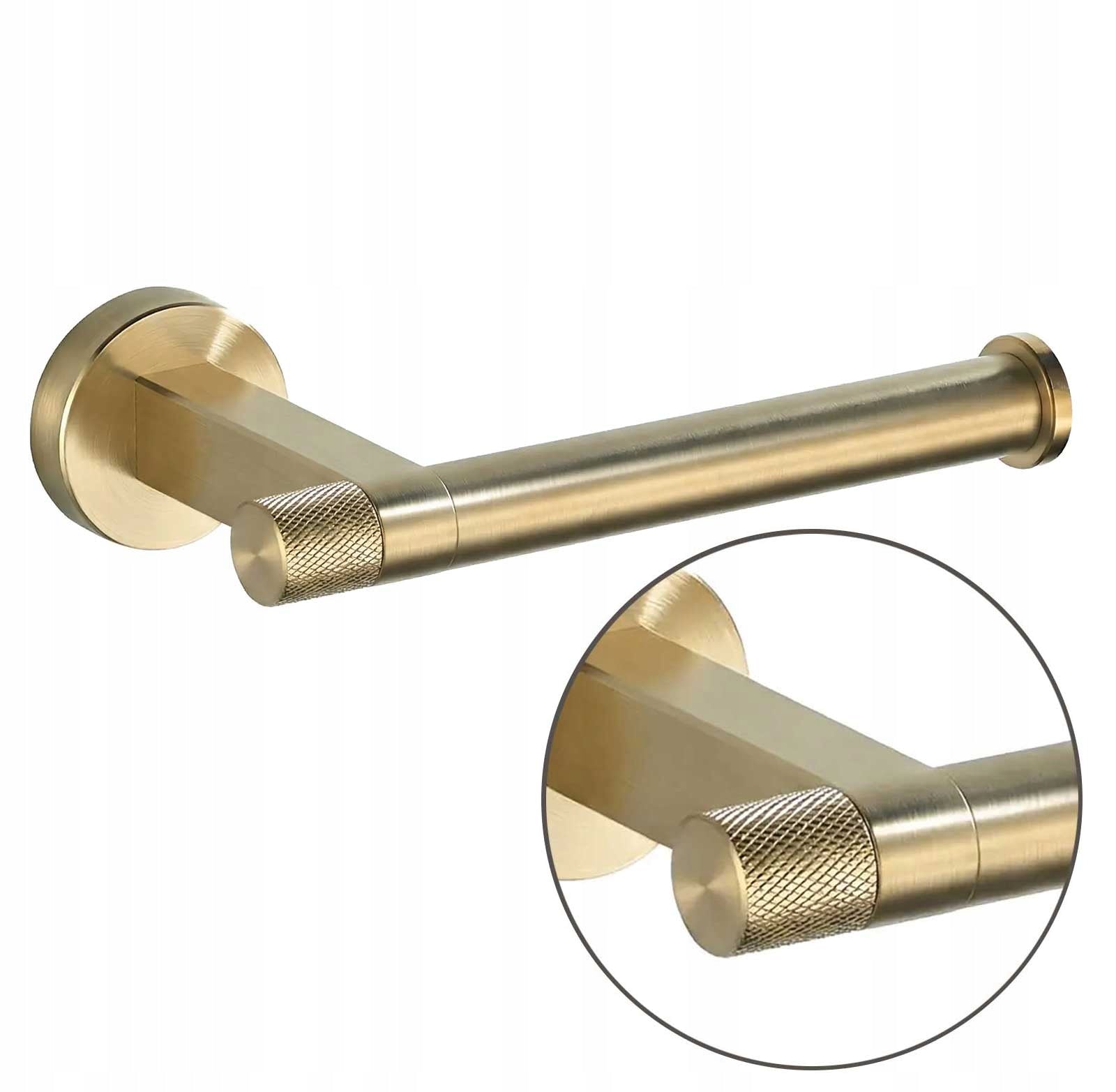 Toilet Paper Holder Knurled Gold Brushed Rea Ori 17 cm