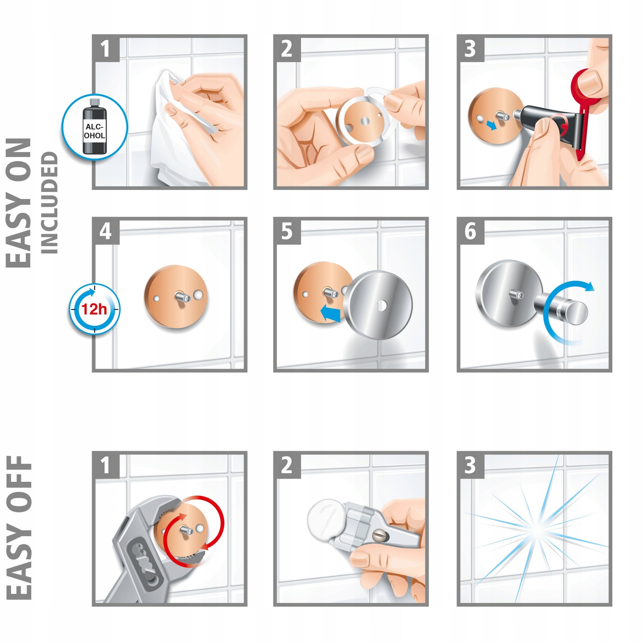 Toilet Paper Holder Self Adhesive Hanging Tesa ELEGAANT Metal Manufacturer code 40428-00000-00
