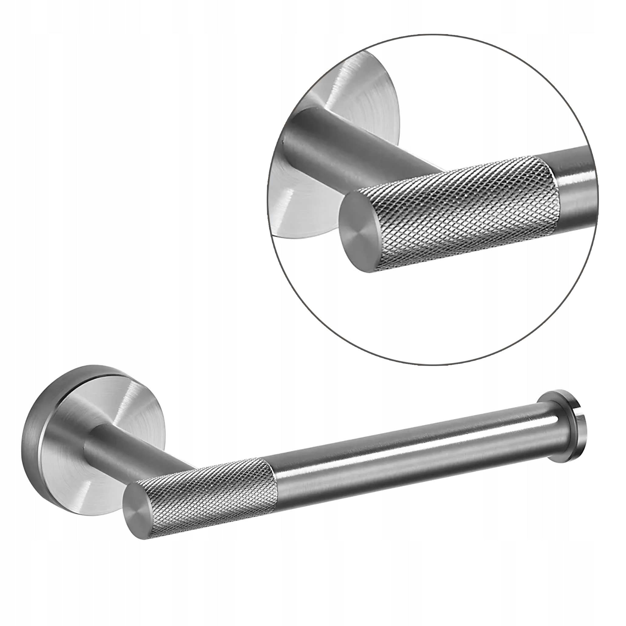 Toilet Paper Holder Wall Mounted Scratched Nickel Brushed Silver