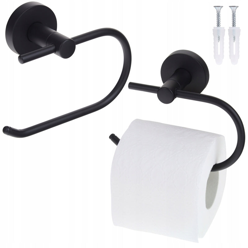 Toilet Paper Holder for Bathroom Hanger Black Packaging status original