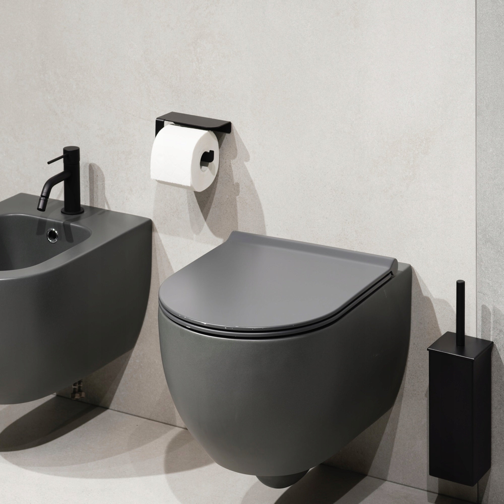 Toilet Paper Holder with Shelf Black Wall Hanger Steel Diara Manufacturer code 03-001-0140-P-C