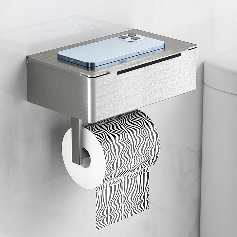 Toilet Paper Holder with Shelf Hanger Toilet WIPES Container