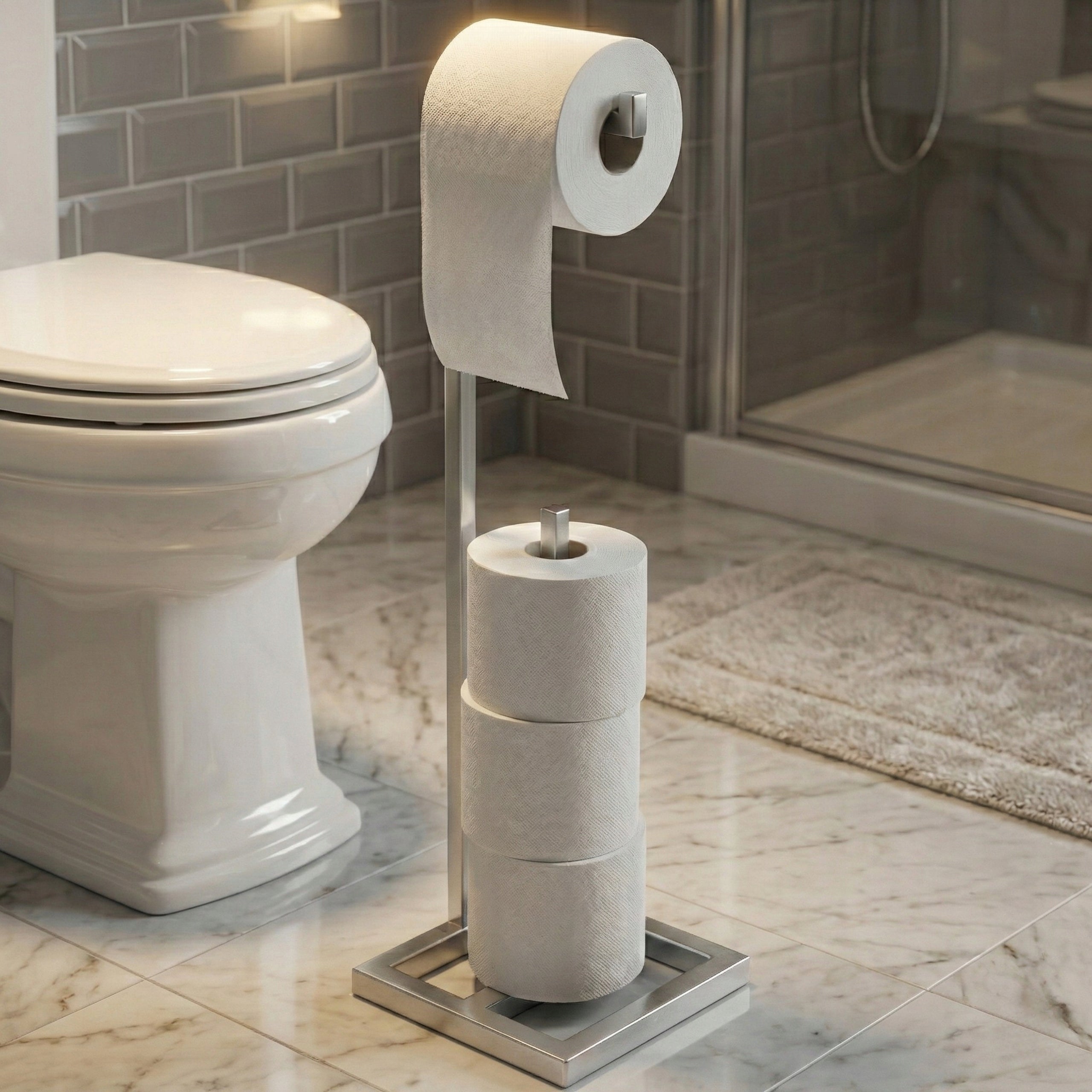 Toilet Paper Stand Metal Loft Silver Sturdy Holder Product PL Manufacturer code 77287