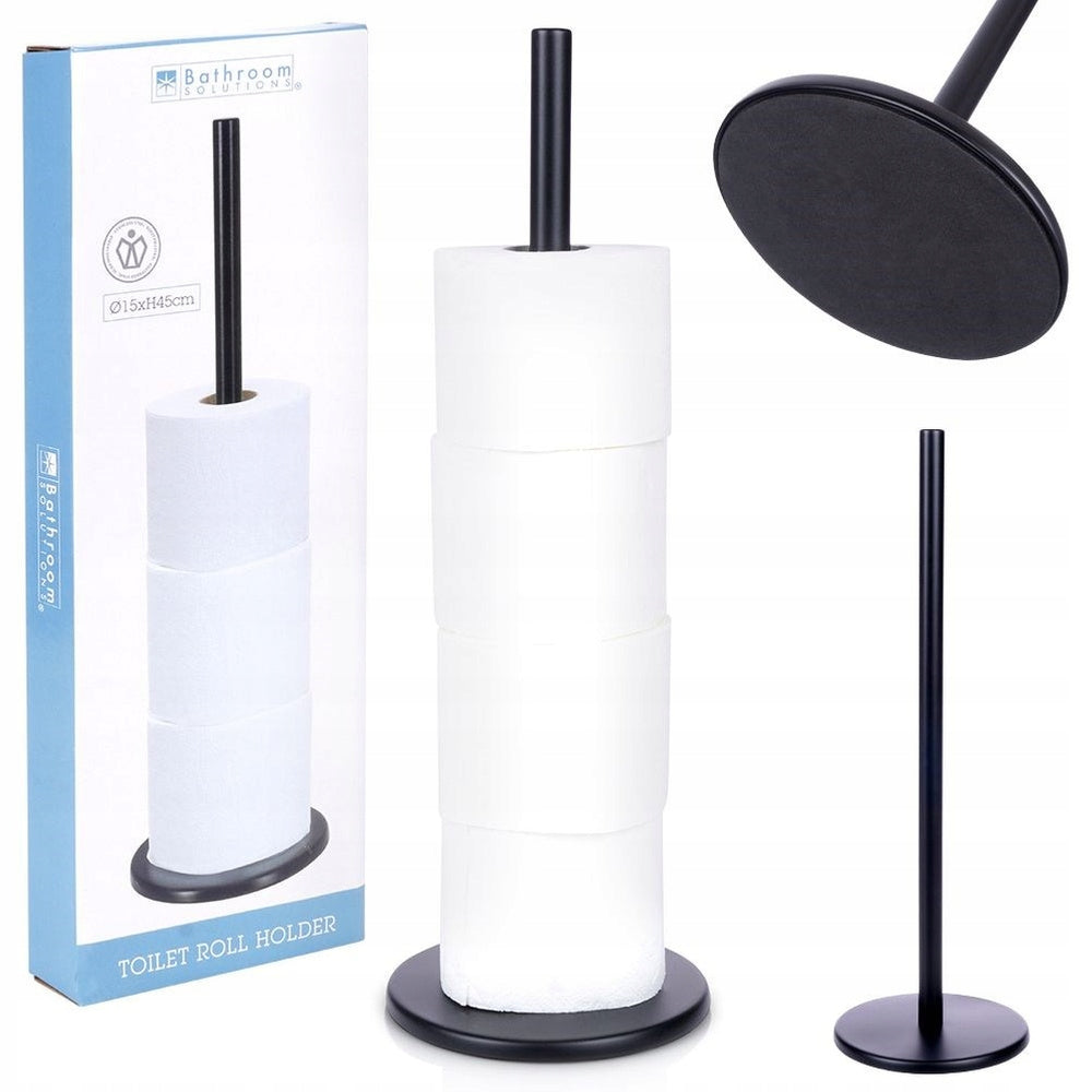 Toilet Paper Stand Rolls Bathroom Paper Metal Black High