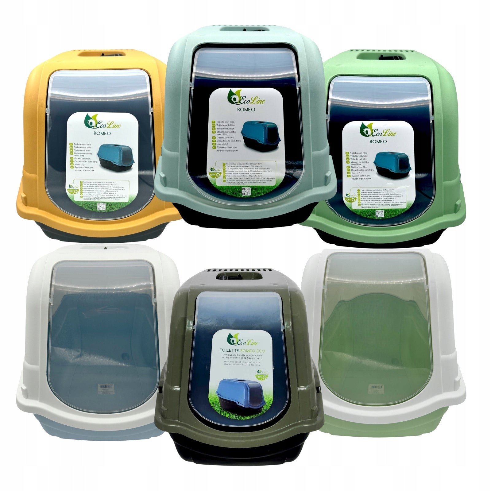 Toilet for Cat Romeo Indoor Cuvette with Doors Carbon Filter COLORS