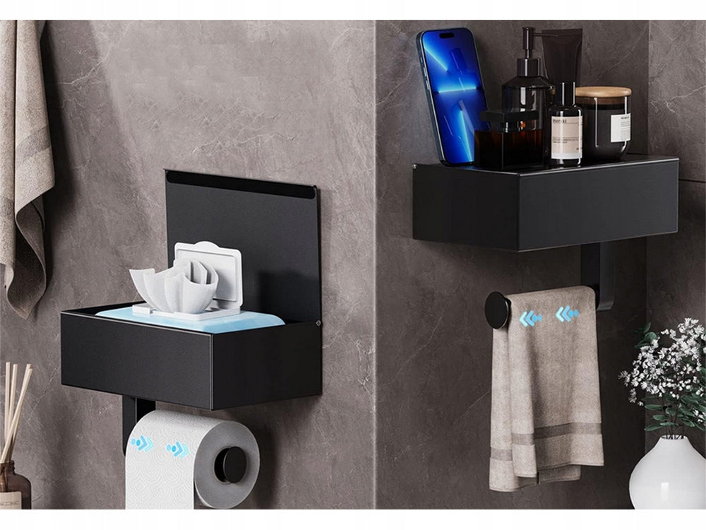 Toilet paper hanger holder container with phone shelf loft WC steel Manufacturer code KAT77577