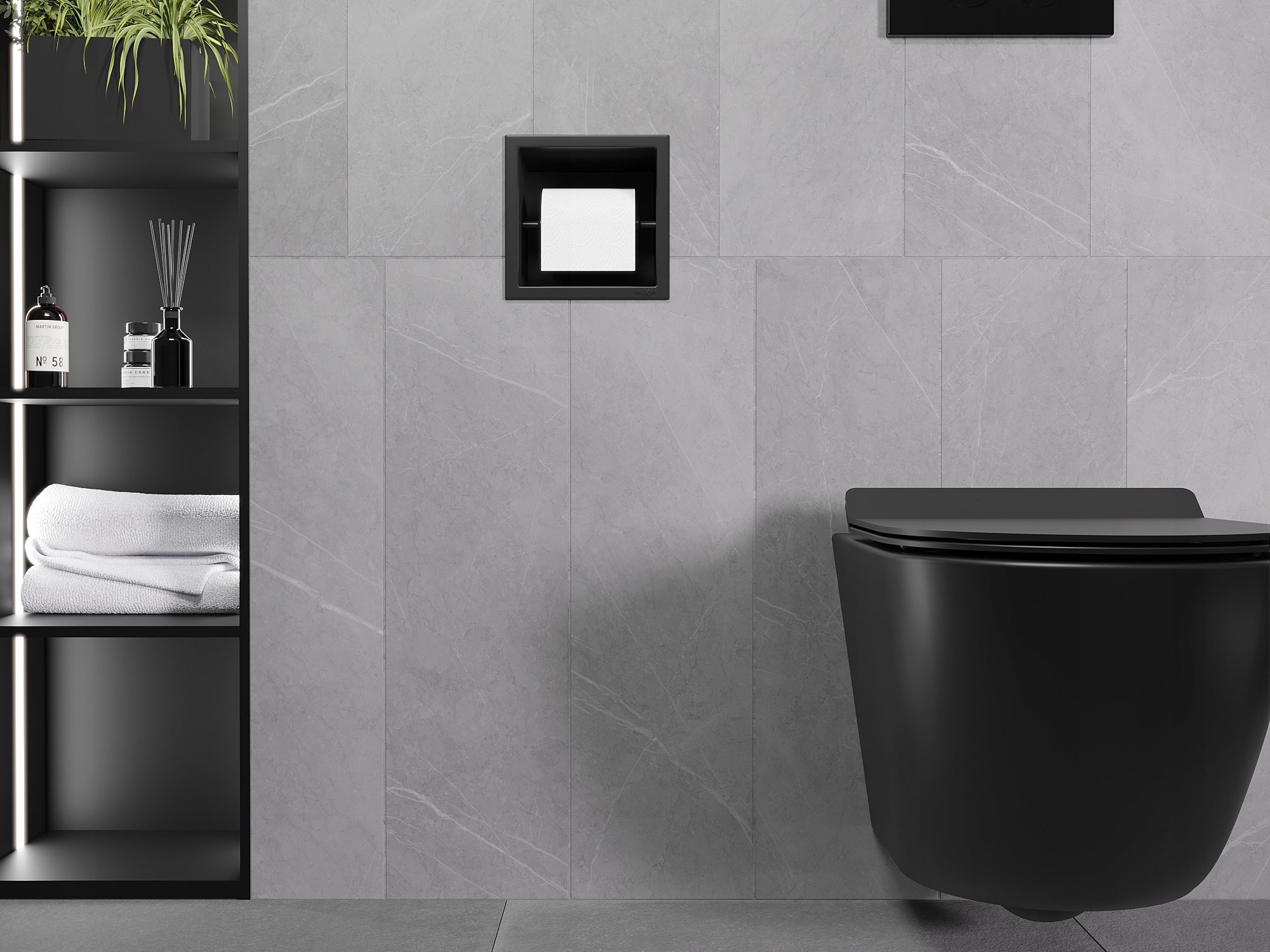 Toilet paper holder flush-mounted Mexen X-Wall-P black Brand Mexen