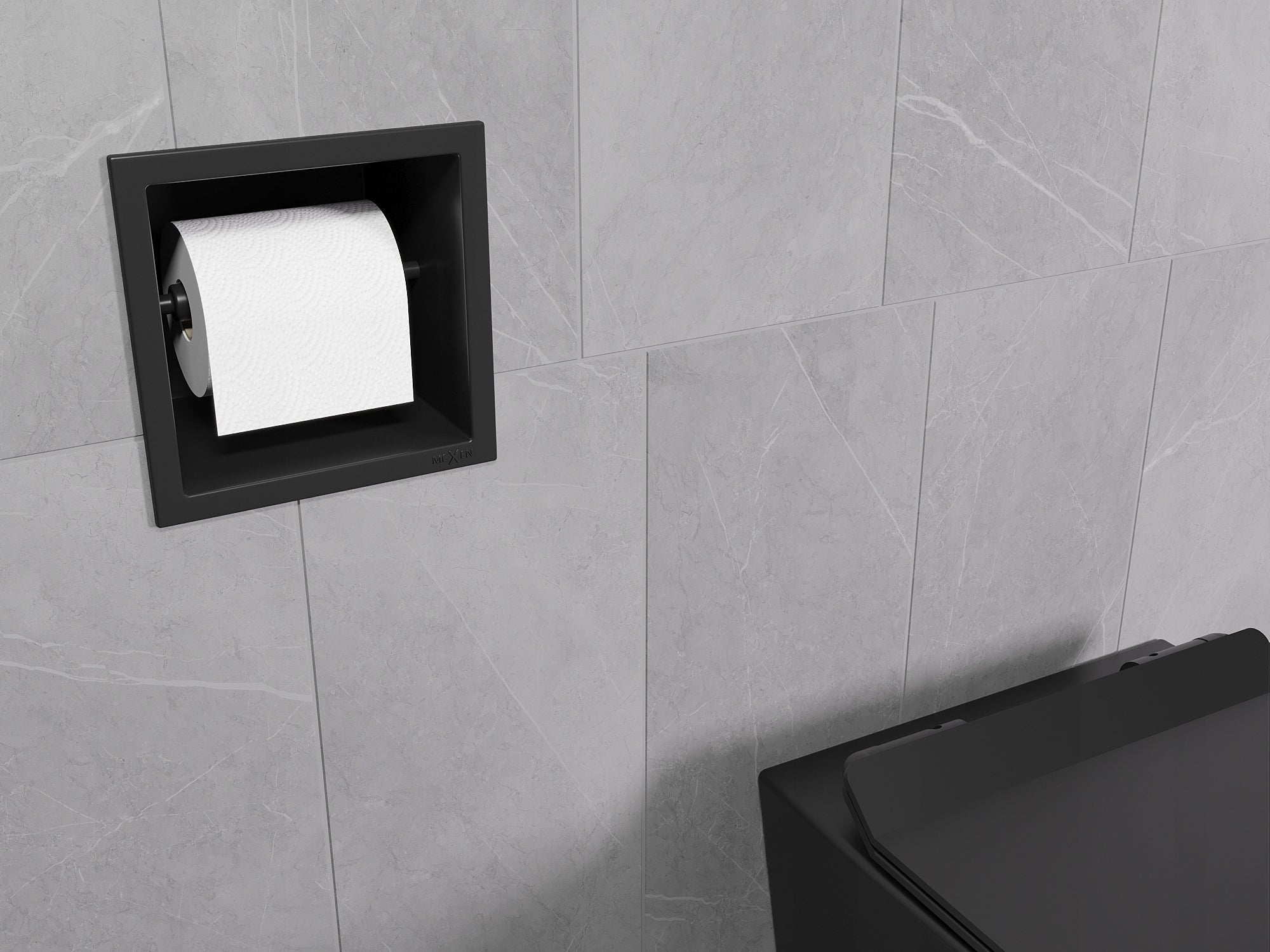 Toilet paper holder flush-mounted Mexen X-Wall-P black Manufacturer code 1973