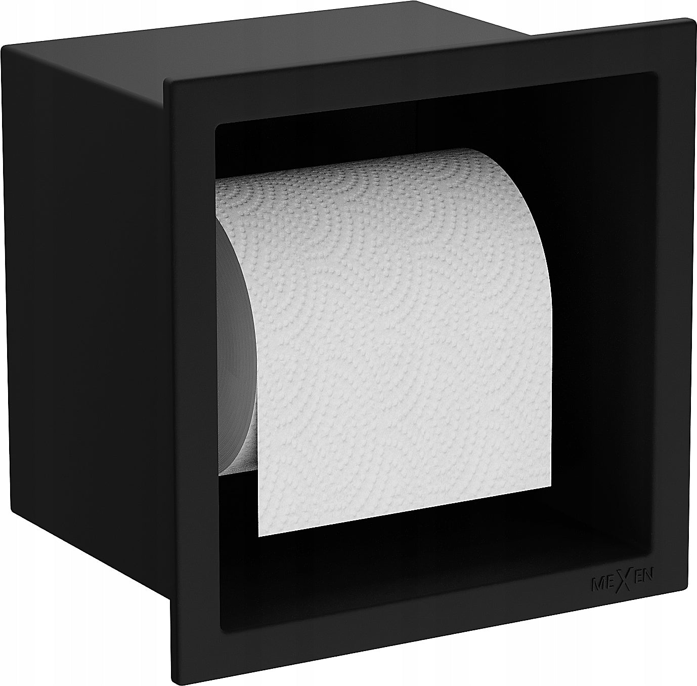 Toilet paper holder flush-mounted Mexen X-Wall-P black