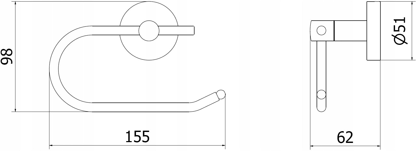 Toilet paper holder hanger Mexen Remo wall black Brand Mexen