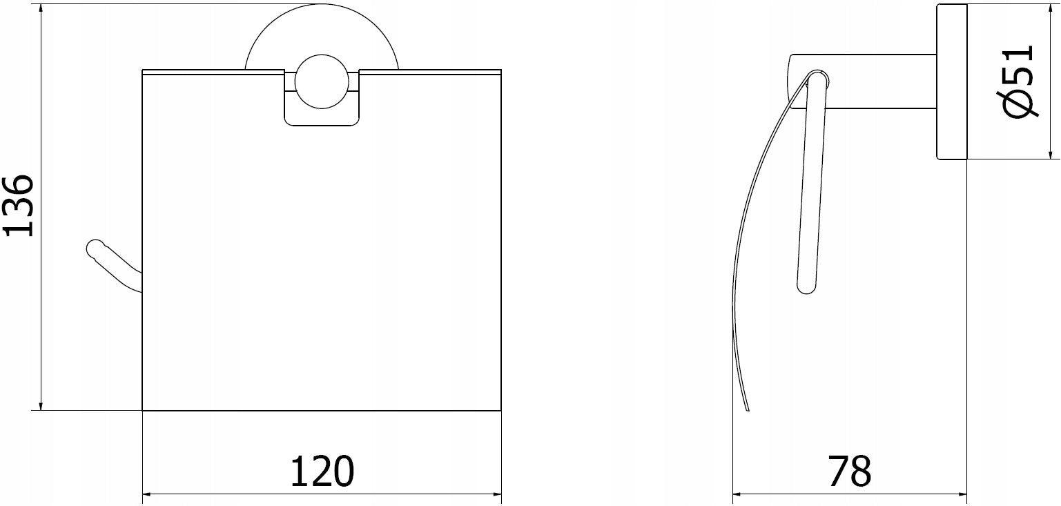 Toilet paper holder hanger Mexen Remo with wall flap black Brand Mexen