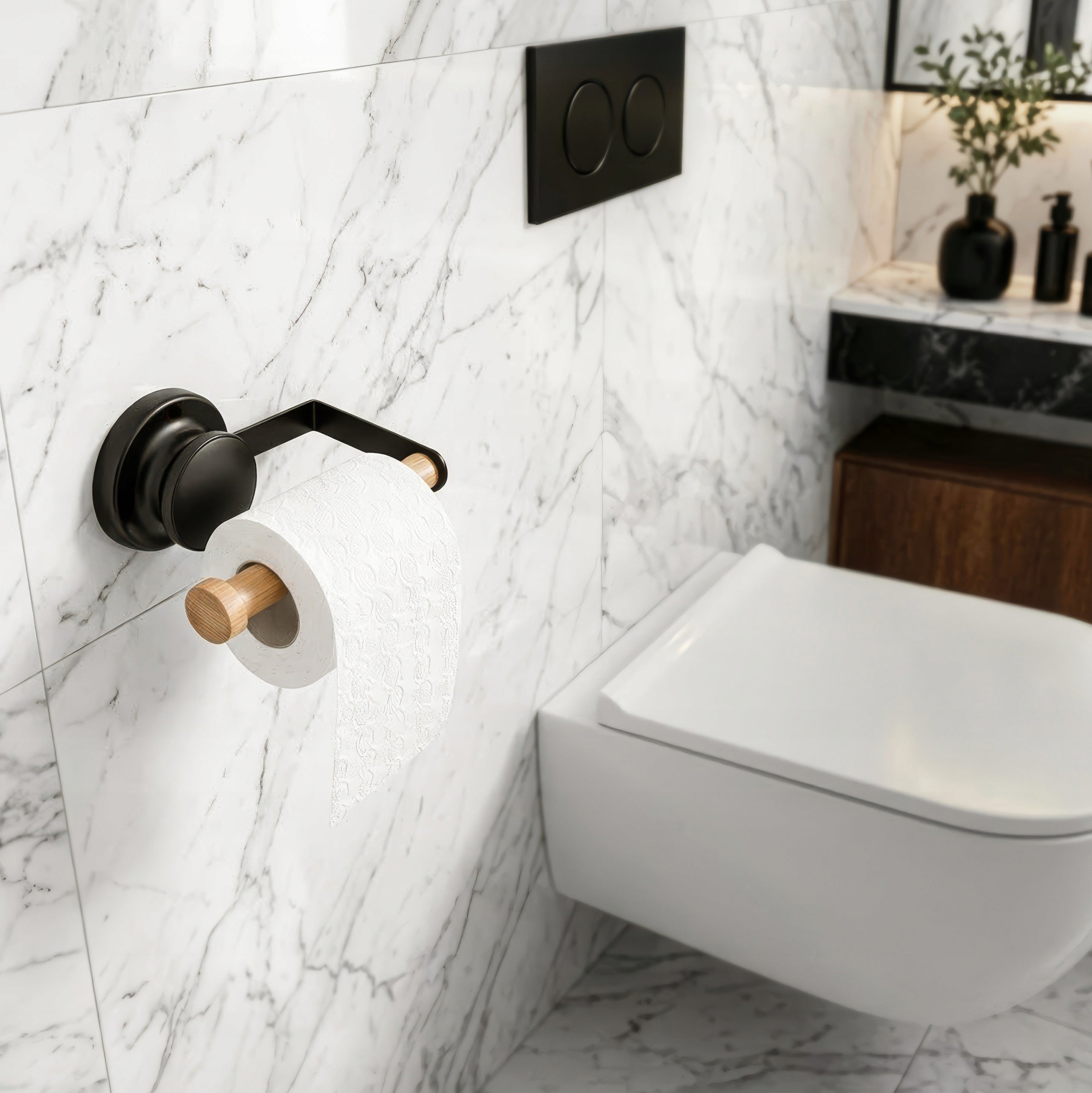 Toilet paper holder wall for suction cups black without drilling loft Manufacturer code CH.GAVI-BUP