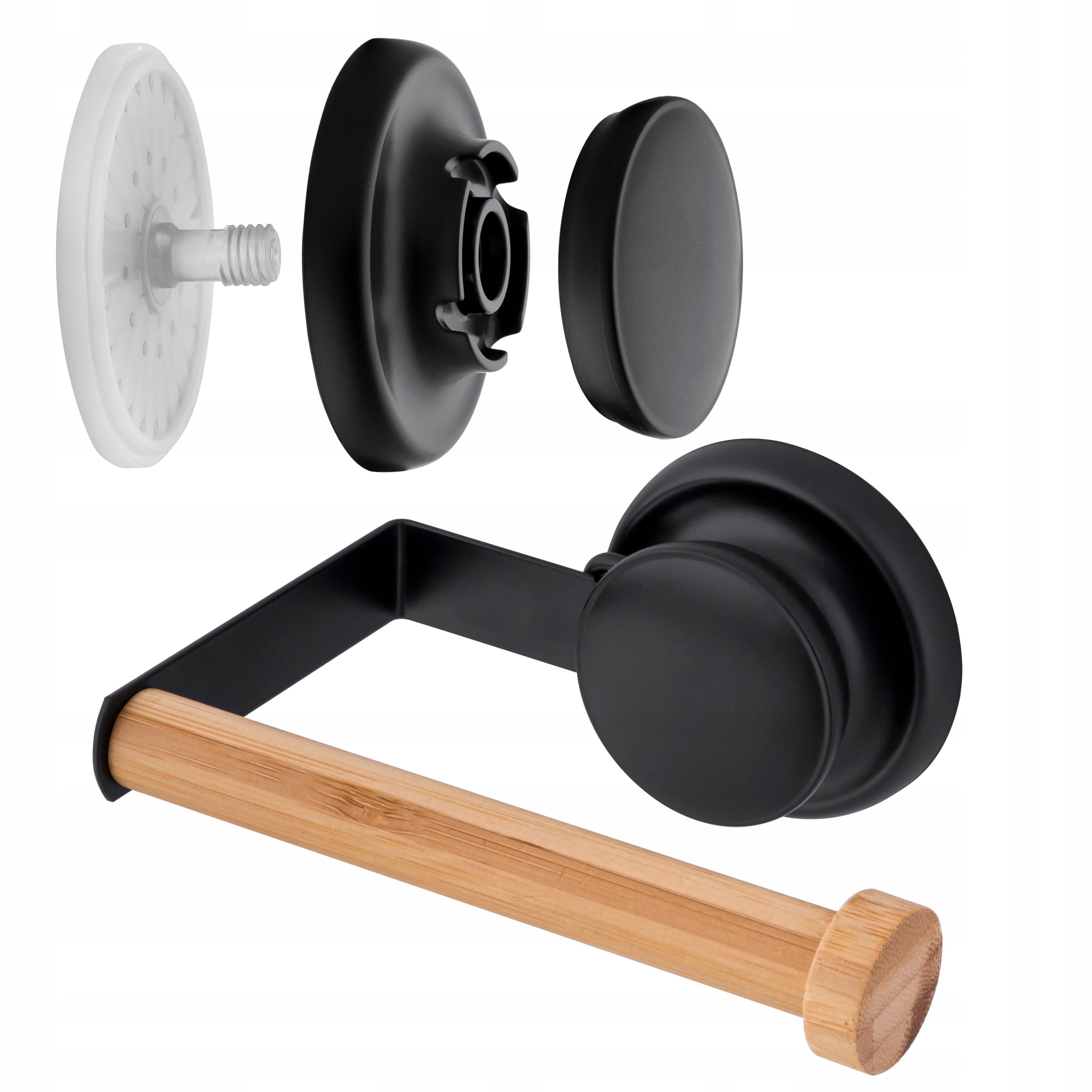 Toilet paper holder wall for suction cups black without drilling loft