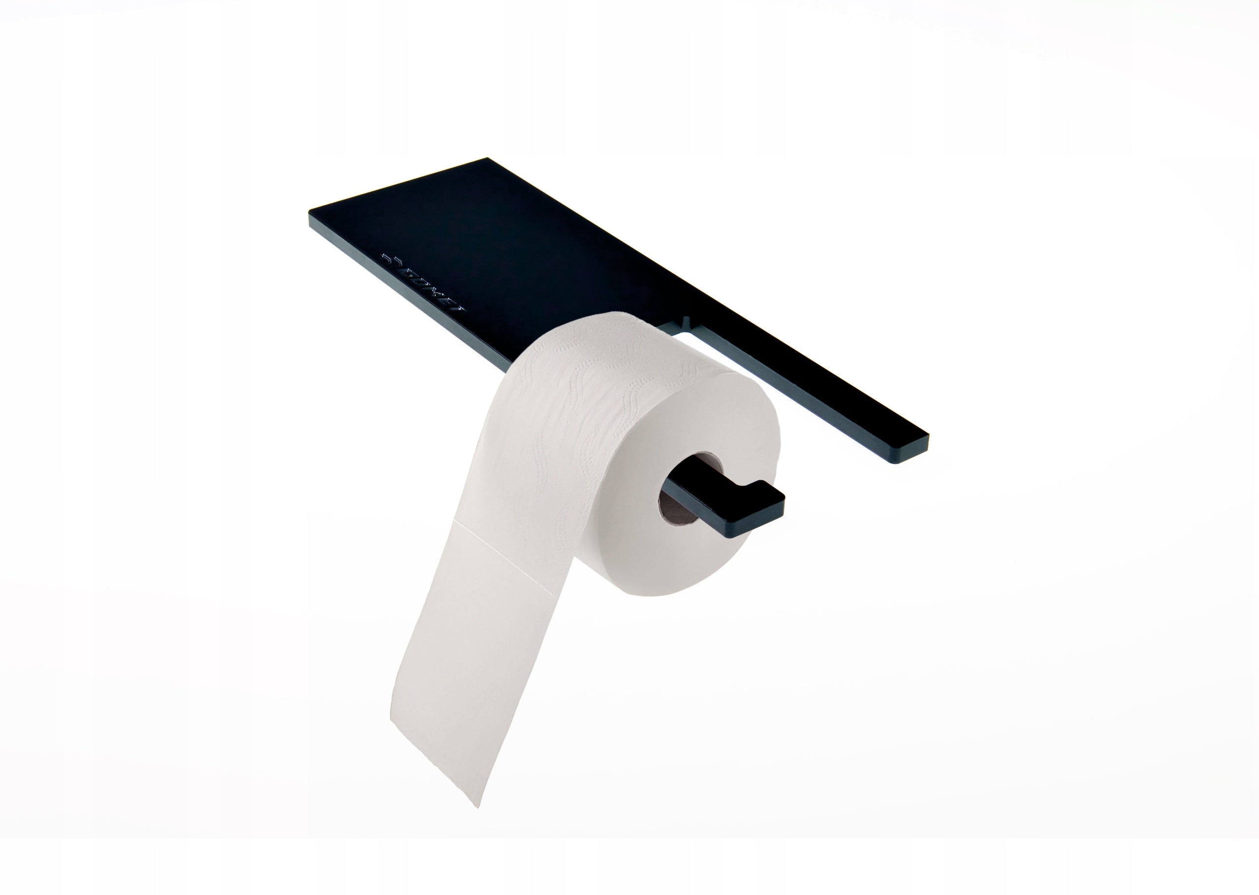 Toilet paper holder with shelf - premium Anthracite
