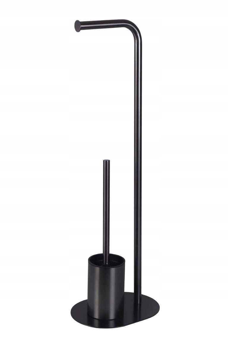 Toilet stand for paper and brush black graphite metal gun Harmony Bisk 08620