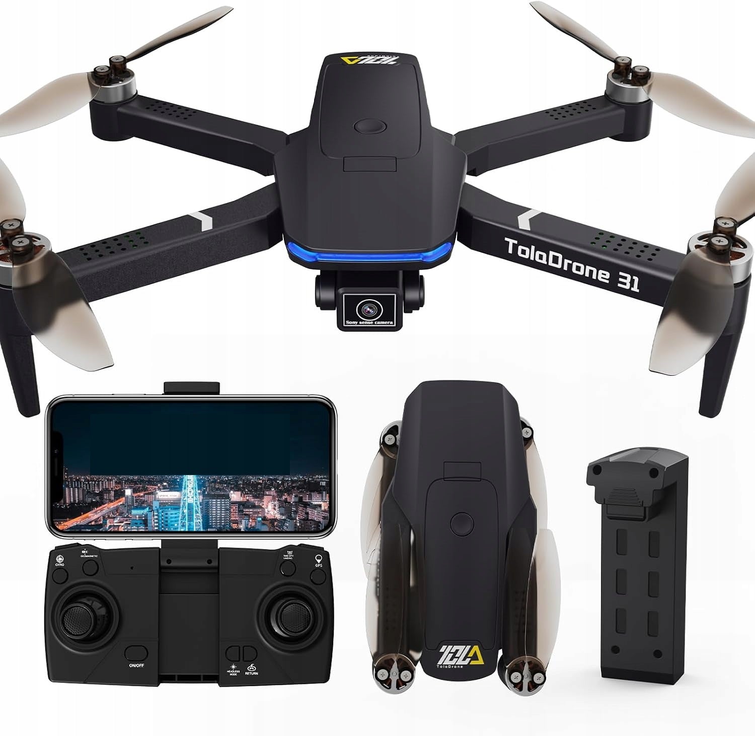 Toladrone GPS Dron dla Dorosłych Drony z Kamerą 4K Transmisja 5G FPV