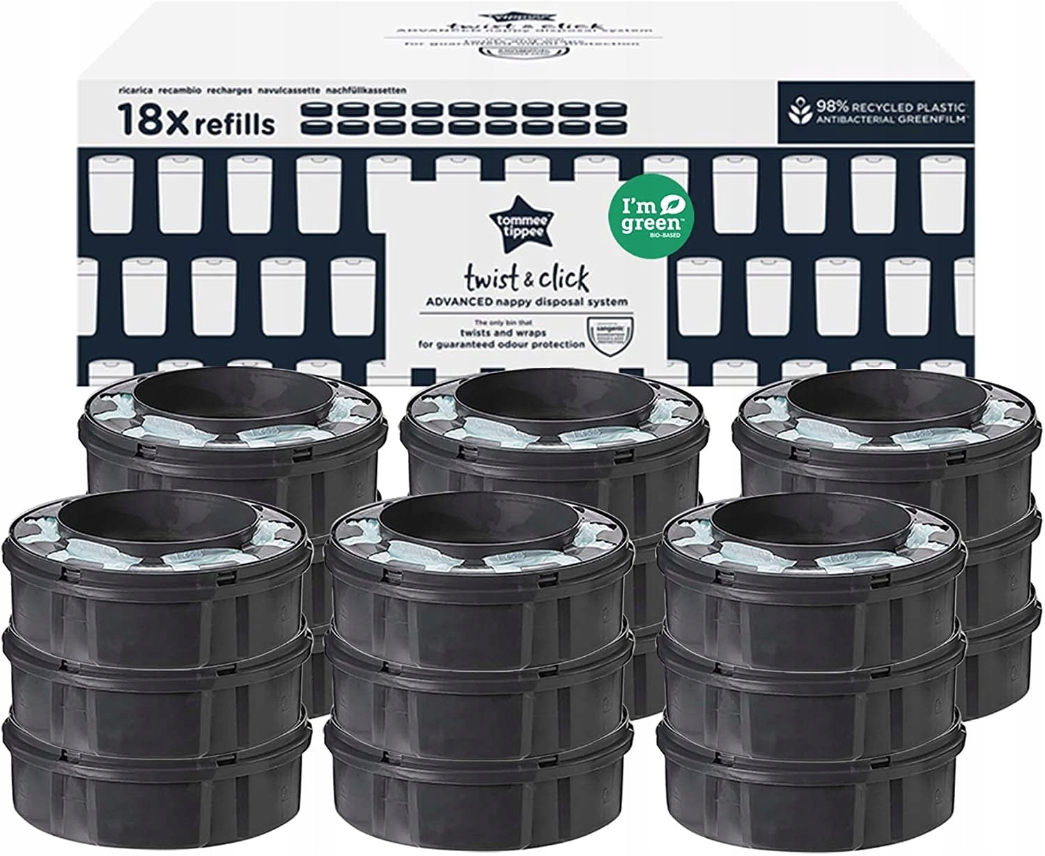 Tommee Tippee Sangenic diaper basket refills 18 pieces Kind pail refill