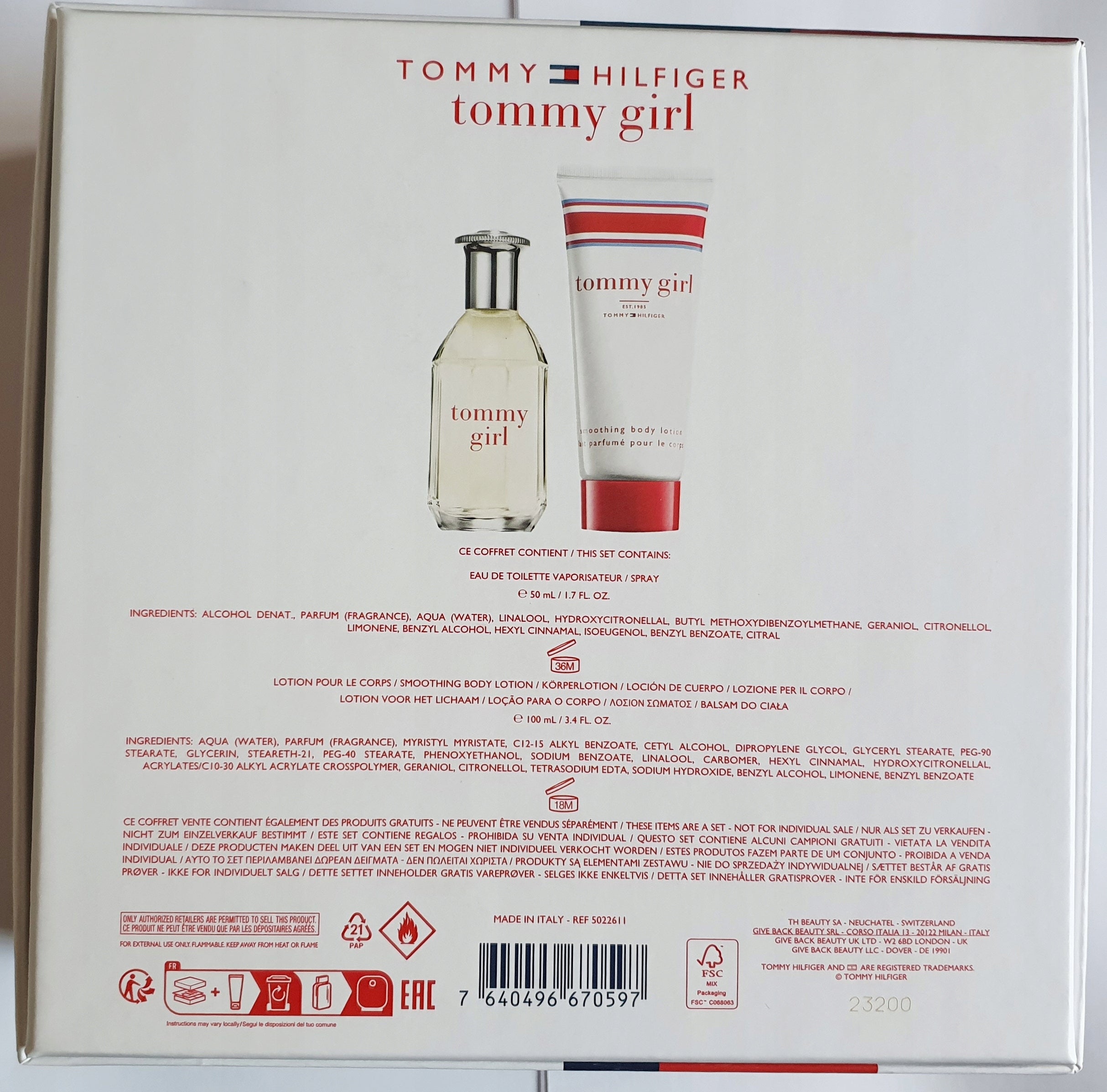 Tommy Hilfiger Girl Gift Set for Women eau de toilette lotion Brand Tommy Hilfiger