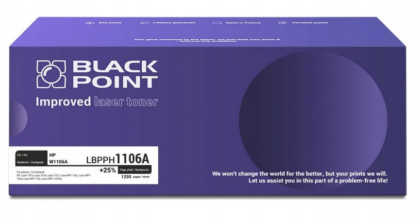 Toner Black Point LBPPH1106A for HP W1106A 106A 1250str black (black)